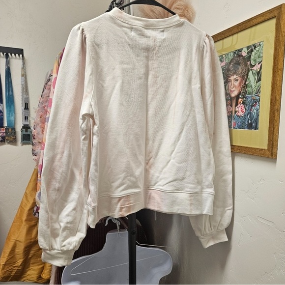 NWT tie dye Puff sleeve sweatshirt with Lightning Bolt Patch size large - Picture 3 of 5